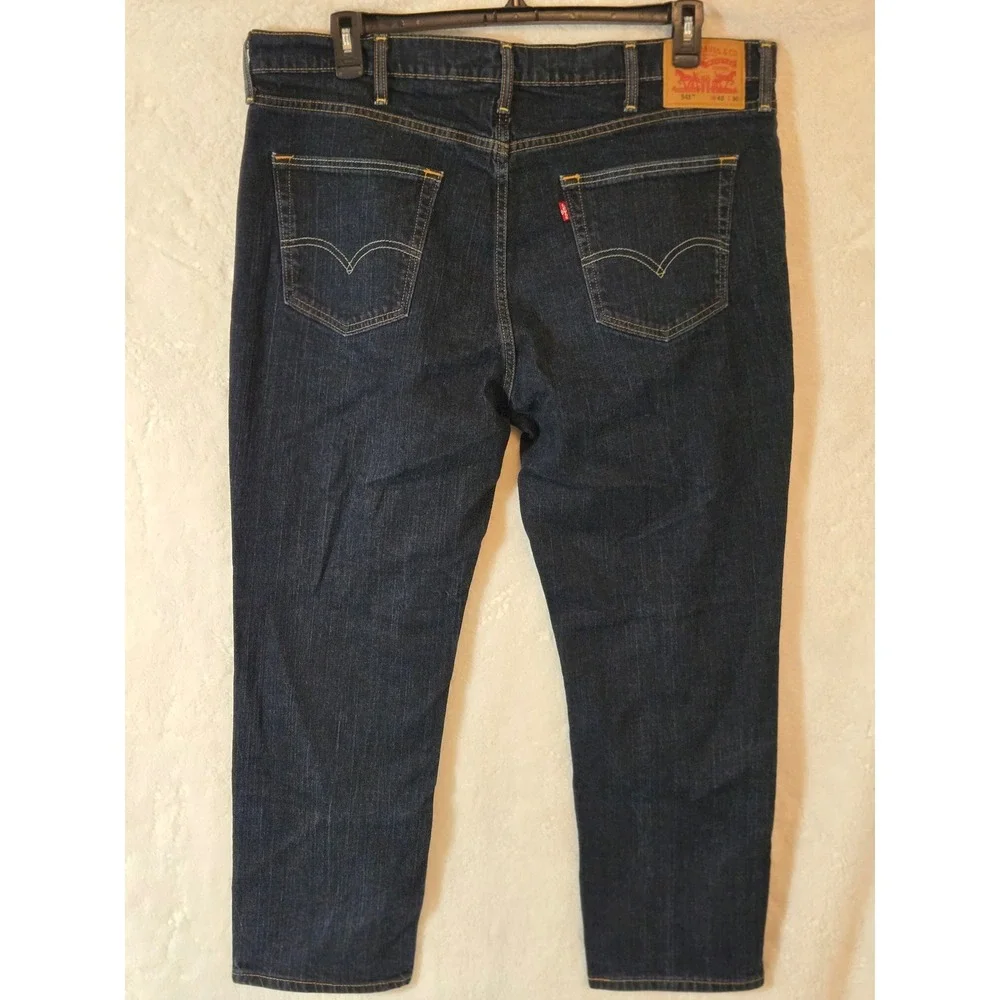 Levis 541 Mens 42x30 Athletic Taper Jeans Dark Wash Indigo Denim Blue 18181-0025